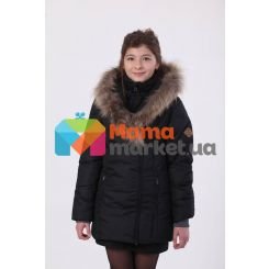 Пальто-пуховик зимний для девочки Huppa ROYAL, цвет black 00009 - 12480055-00009Х