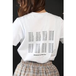 Шкільна футболка Arisweet Табличка множення, колір білий - fu-159810