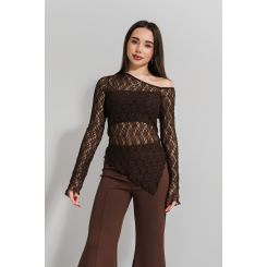 Лонгслів для дівчат Suzie Лоріта SW205-Y6F04, колір шоколадний