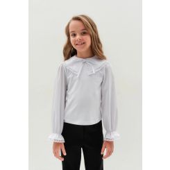 Шкільна блуза з довгим рукавом Suzie Сінді BL032-Y4F23, колір білий - BL032-Y4F23