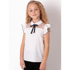 Шкільна блузка для дівчат Mevis 3683-01, колір білий - 3683-01