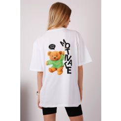 Оверсайз футболка Tetto Kids Ведмедик, колір білий - 731