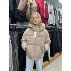 Підліткова куртка холодна осінь-єврозима для дівчат Gobolina Baby 4031, колір бежевий