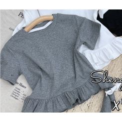 Літня футболка для дівчат Gobolina Baby 7125, колір сірий