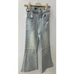 Джинси-кльош з камінцями Gobolina Baby СК266, колір світло-блакитний - СК266