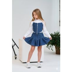 Літня джинсова спідничка Wellkids, колір синій