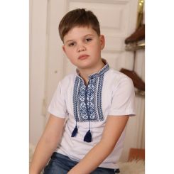 Футболка-вишиванка для хлопців Piccolo Захар, колір блакитний - vy-158960