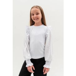 Шкільна кофта з довгим рукавом Suzie Фарен SW127-Y4F22, колір білий - SW127-Y4F22