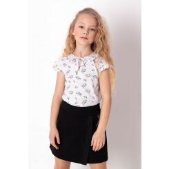 Летняя блузка с коротким рукавом для девочки Mevis 3812, цвет белый - 3812