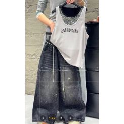 Джинси-скейтери з камінцями Gobolina Baby СК-63, колір чорний - СК-63