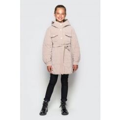 Демисезонная удлиненная курточка для девочки Cvetkov Челси, цвет бежевый - de-142869
