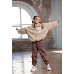 Теплий спортивний костюм Wellkids Тедді, колір бежево-коричневий - ko-153455