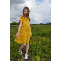 Летнее платье для девочки Filatova, цвет горчичный