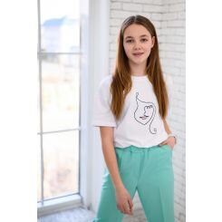 Летняя футболка для девочки Filatova Девочка, цвет белый - 374