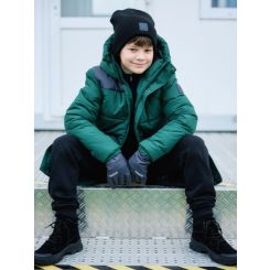 Зимове пальто для хлопців Huppa DAVID 12860030,  колір лісова зелень - 12860030-00197