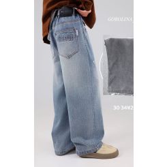 Джинси-унісекс з весняної колекції Gobolina Baby 26609, колір блакитний