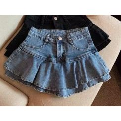 Джинсова спідничка-шорти Gobolina Baby 22136, колір синій - 22136