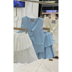 Костюм-двійка для дівчат Gobolina Baby 5867, колір блакитний