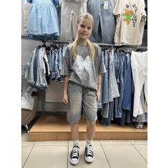 Джинсові шорти-бермуди Altun Kids, колір сірий - sh-155497