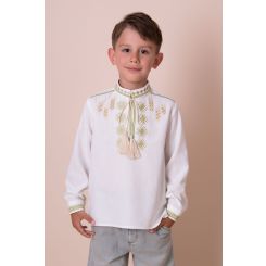 Вишиванка для хлопців Mevis 5566, колір білий - 5566
