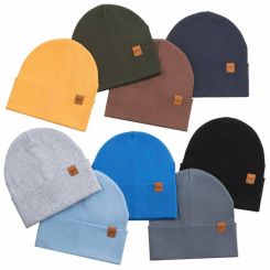 Демісезонна трикотажна шапка Makko B025, колір темно-синій