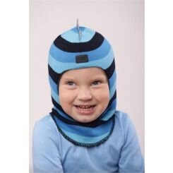 Зимняя шапка-шлем для мальчика Ruddy  2230, цвет полоска синяя - 2230/36