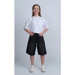 Джинсові шорти-бермуди Suzie Шерон SO023-Y4F05, колір чорний - SO023-Y4F05