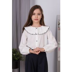 Шкільна блузка для дівчат Mevis 5638, колір молочний