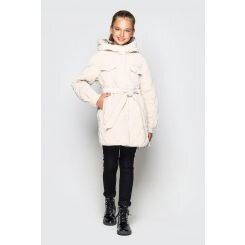 Демисезонная удлиненная курточка для девочки Cvetkov Челси, цвет светло-бежевый