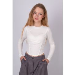Лонгслів для дівчат-підлітків Mevis 5851-01, колір білий