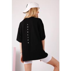 Оверсайз футболка Tetto Kids, колір чорний - 730