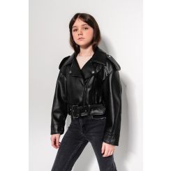 Куртка- косуха для дівчат Suzie Nathania JC038-Y3F15, колір чорний - JC038-Y3F15