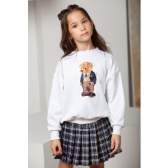 Шкільний трикотажний світшот Wellkids Тедді, колір молочний - dz-156306
