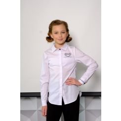 Школьная рубашка для девочки Lukas Микки 0238, цвет белый - 0238
