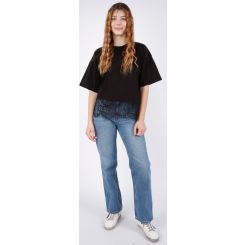 Футболка для дівчат Tetto Kids 1104, колір чорний - 1104