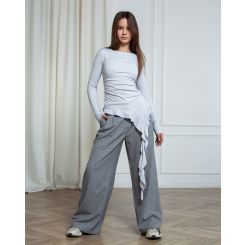 Лонгслів з воланами Wellkids , колір молочний