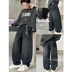 Утеплені дитячі універсальні джинси на флісі A`M 262603, колір синій - 262603