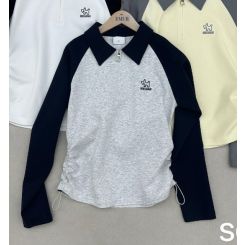 Лонгслів-корсет Gobolina Baby S068, колір сірий з синім