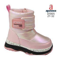 Зимові дитячі черевики-дутіки Apawwa D1004, колір рожевий - D1004