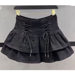 Джинсова спідничка-шорти Gobolina Baby 2447, колір чорний - 2447