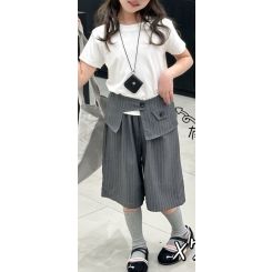 Трикотажний костюм-двійка для дівчат Gobolina Baby 7116, колір сірий