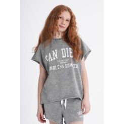 Літній костюм з шортами для дівчат HayKids 26SB254, колір сірий