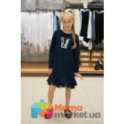 Школьное платье трикотажное Viani мд571\1, цвет синий - мд5711