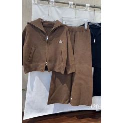 В`язаний костюм-двійка для дівчат Gobolina Baby 2520, колір коричневий - 2520