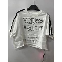 Літня укорочена футболка для дівчат Gobolina Baby XS139, колір білий