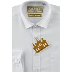 Школьная рубашка для мальчика Kniazhych 2000 Slim, цвет белый - 2000 Slim