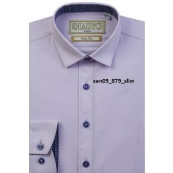 Школьная рубашка для мальчика Kniazhych Xen-09 slim, цвет сиреневый - 2000/K1237