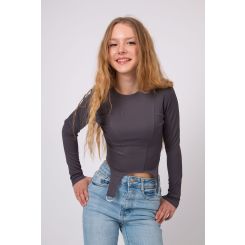 Лонгслів для дівчат-підлітків Mevis 5852-04, колір графіт