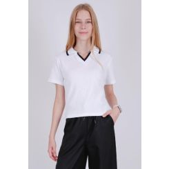 Шкільне поло з коротким рукавом для дівчат Teto kids 956, колір білий - 956