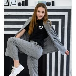 Летняя футболка для девочки Filatova Микки, цвет черный - 374